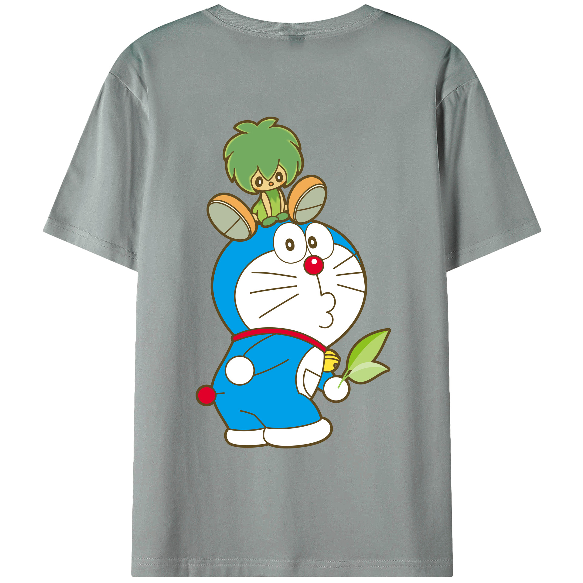 （画像用） ドラえもん Doraemon 綿100％ メンズ半袖Tシャツ（バックプリント） 通気性